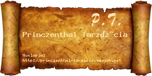 Princzenthal Tarzícia névjegykártya